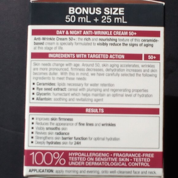 MARCELLE ANTI-WRINKLE CREAM WITH CERAMIDES ,DAY or NIGHT REPAIR BONUS SIZE 75 ml - Picture 2 of 9